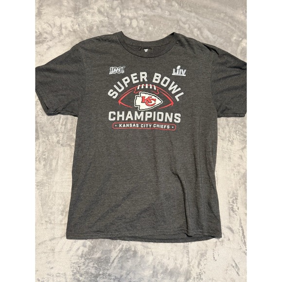 Fanatics Other - Fanatics Kansas City Chiefs T-Shirt Mens L Gray Super Bowl LIV Champions NFL